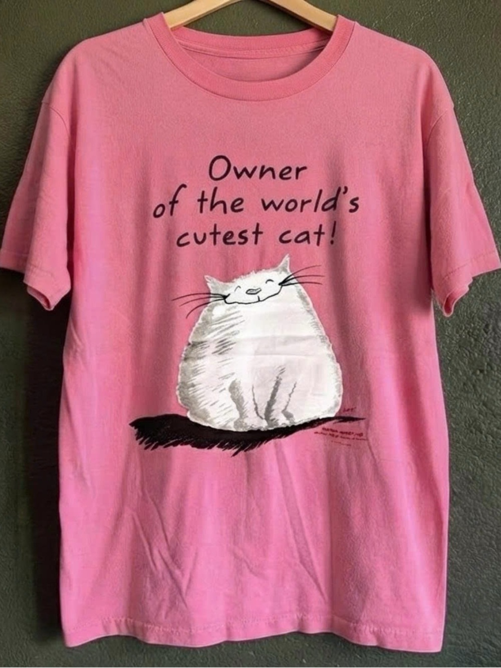 Owner of the World's Cutest Cat Pink Cat T-Shirt